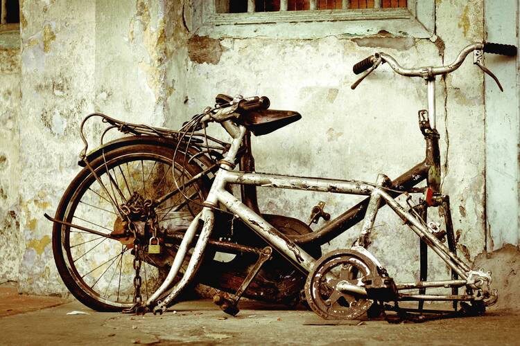Altes kaputtes Fahrrad